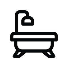 bathtub icon. vector line icon for your website, mobile, presentation, and logo design.