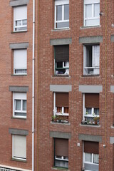 Facade of an apartment block in Bilbao