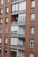 Facade of an apartment block in Bilbao