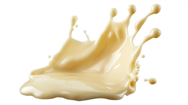one single sweet condensed milk splash isolated on white background