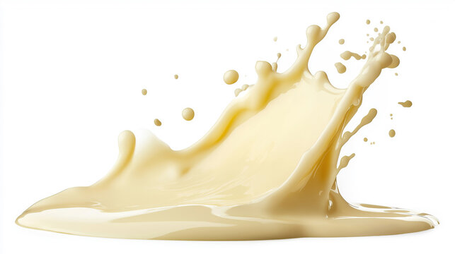 one single sweet condensed milk splash isolated on white background