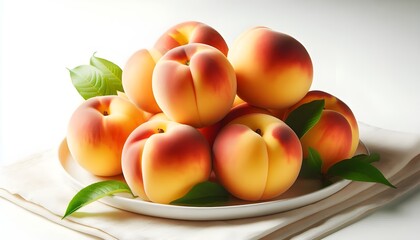 peaches isolated on white background
