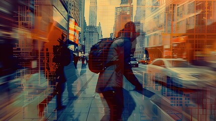 Skilled Pickpocket Frozen in Time An Illusion of Unnoticed Theft in a Bustling City Center