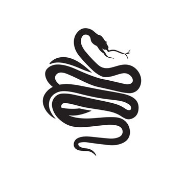 recommend clip art: snake vector, art silhouette logo design black and white style template 