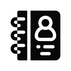 phonebook icon. vector glyph icon for your website, mobile, presentation, and logo design.