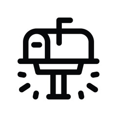 mailbox icon. vector line icon for your website, mobile, presentation, and logo design.
