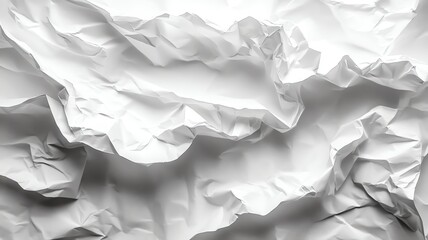 Obraz premium Crumpled paper texture background in white, fine wrinkles and folds creating a detailed, realistic effect crumpled paper texture, realistic