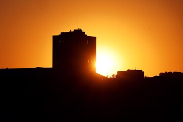 sunset in the city