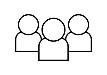 Icono negro de grupo de usuarios 