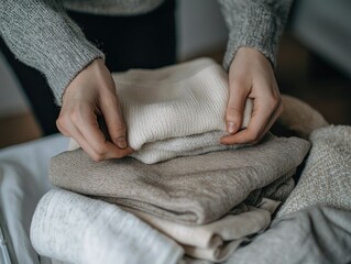 Hands Folding Laundry
