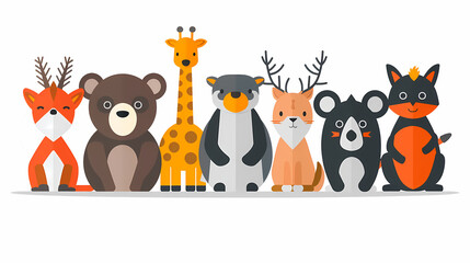 Obraz premium A simple vector icon illustration depicting the group of Animal items at center for a website isolated white background