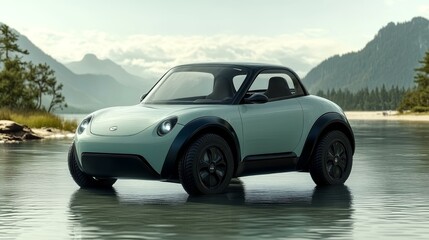 Obraz premium New Electric ATV in Picturesque Landscape