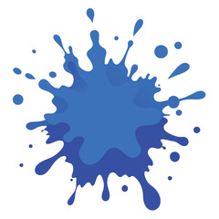 Creative Blue Paint Splash Vector Elements.