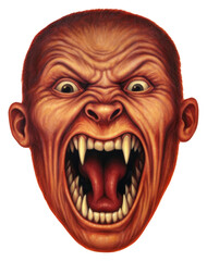 PNG A devil art painting red.