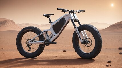 Obraz premium Solitary Cycle on Mars