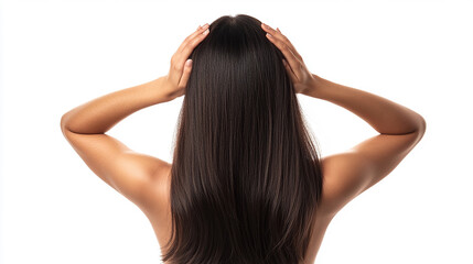 Naklejka premium back view woman with healthy hair