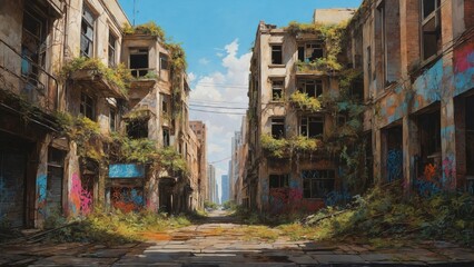 old abandoned building in the city