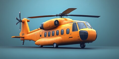 Obraz premium Yellow Helicopter