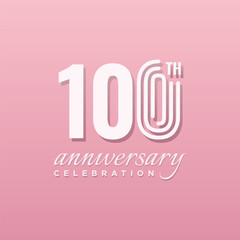 100 Th Anniversary Celebration Number Vector Design Collection