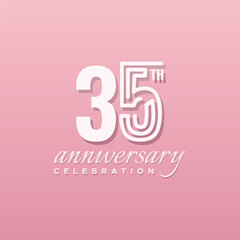 35 Th Anniversary Celebration Number Vector Design Collection © Tobrono