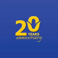 20 Years Anniversary Celebration Number Vector Design Collection