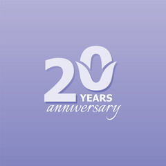 20 Years Anniversary Celebration Number Vector Design Collection