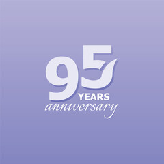 95 Years Anniversary Celebration Number Vector Design Collection