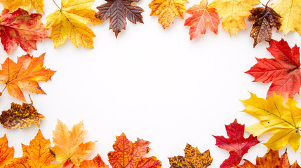 Fototapeta premium Orange fall leaves in park, autumn natural background, Autumn Landscape - Trees And Orange Foliage In Park 