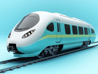 Naklejka premium High Speed Train on Modern Railroad
