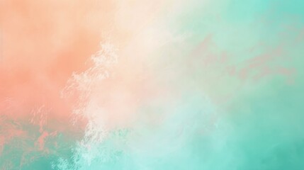 A painting of a beach with a blue and pink sky