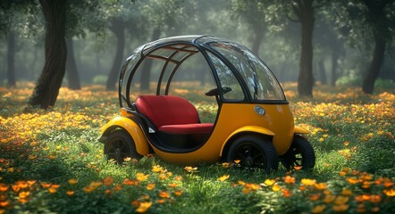 Adventurous Ride in a Yellow Autonomous Shuttle