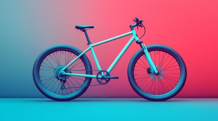 Fototapeta premium Digital Art Illustration - Bicycle in Abstract Background