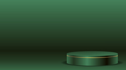 Green one podium with green background Illustration