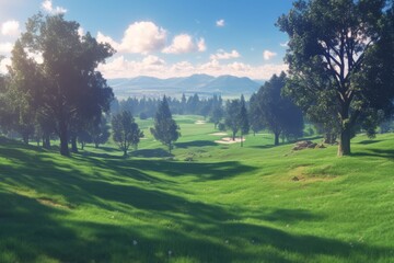 Anime Landscape With Rocks And Trees
