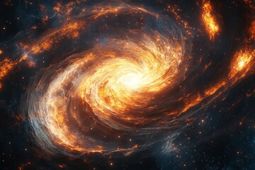 A Spiraling Galaxy In Space