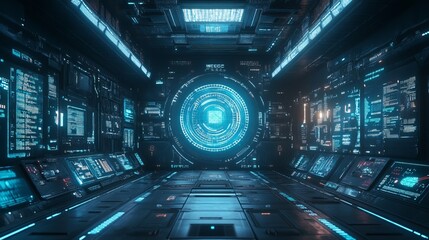 Immersive futuristic document management system interface