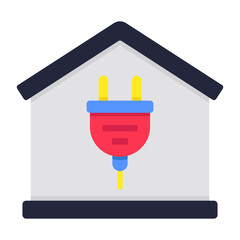 A unique design icon of electric plug