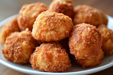 A Plate Of Fried Chicken Nuggets