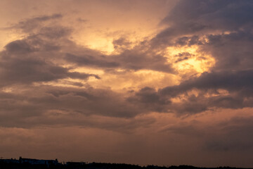 Avalon, New Jersey - Clouds and sky forming a dramatic cloudscape at sunset 