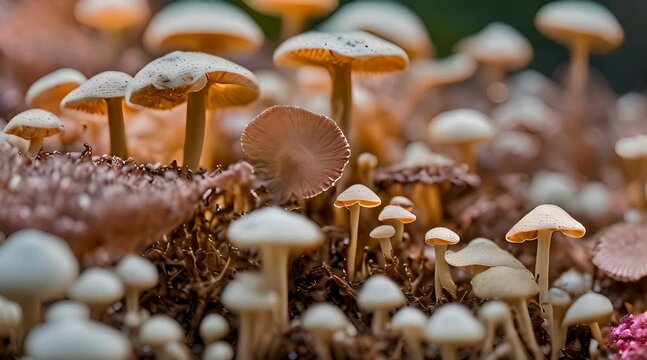 Polyana mushroom close-up as in macro.