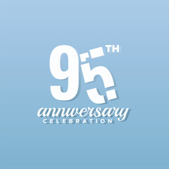 95 Th Anniversary Celebration Number Vector Design Collection