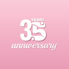 35 Years Anniversary Celebration Number Vector Design Collection