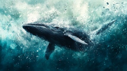 Fototapeta premium whale in the water