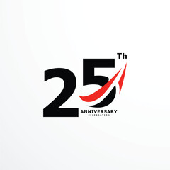 25 Th Anniversary Celebration Number Vector Design Collection