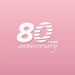 80 Years Anniversary Celebration Number Vector Design Collection