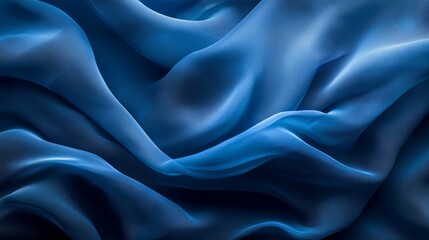 Obraz premium Blue layers of cloth warping. Abstract fabric twist motion