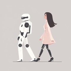 Character with prosthetic lower limb. Modern disabled people. Lifestyle. New technologies. Editable clip art illustration.