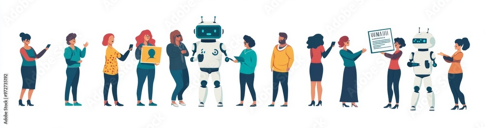 Poster communication with chat bot concept. dialog between ai assistant and user in messenger. flat graphic