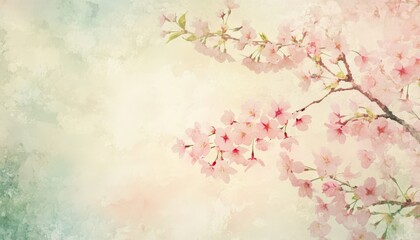 Fototapeta premium Cherry Blossom Branch, A Delicate Display of Spring.