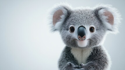 Obraz premium koala in front of white background